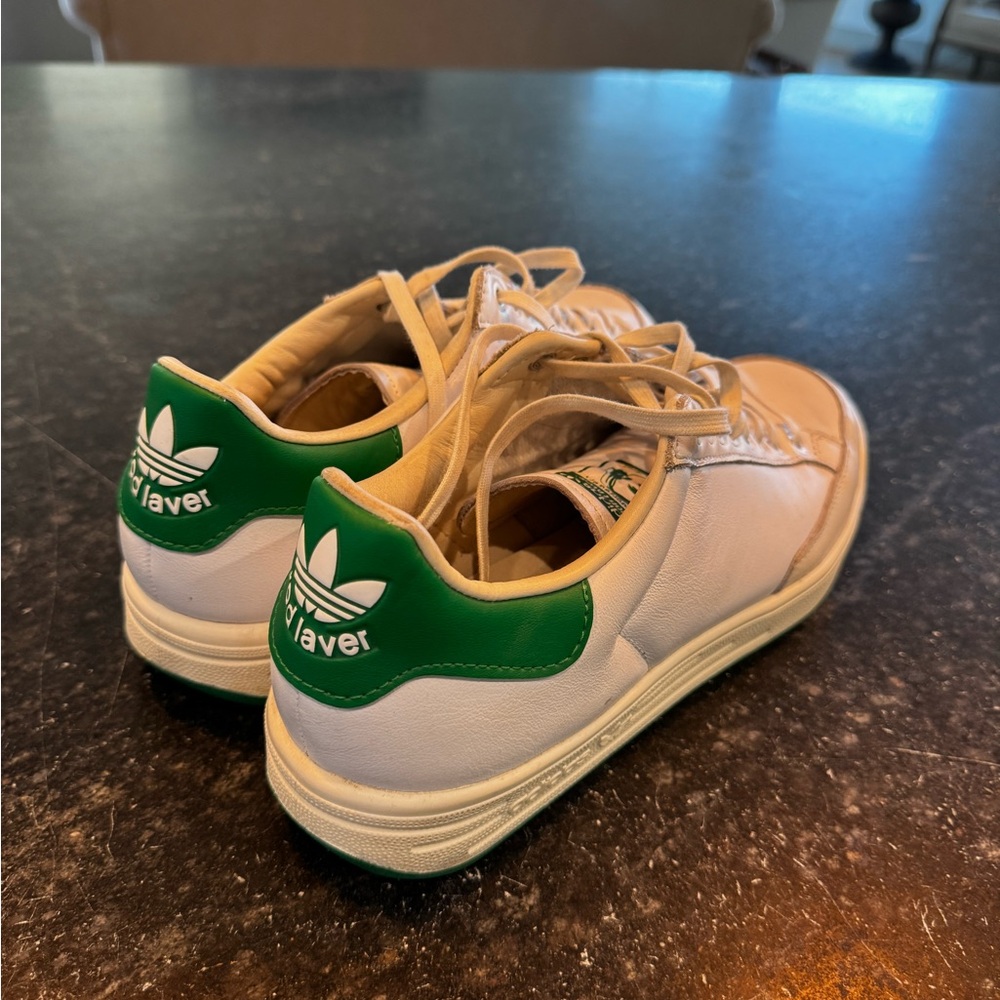 Adidas Rod Laver White and Green Sneakers